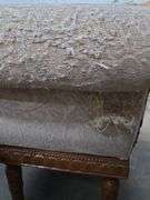 Vintage Upholstered Fainting Couch W/ Carved Swan (Has Damage) Approx 5' x 23" x 33" -Seat 18" High