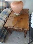 2 Wooden End Tables Approx 20"x21"x28" Tables Only No Contents, Matching Coffee Table In Basement ( 3 pcs)