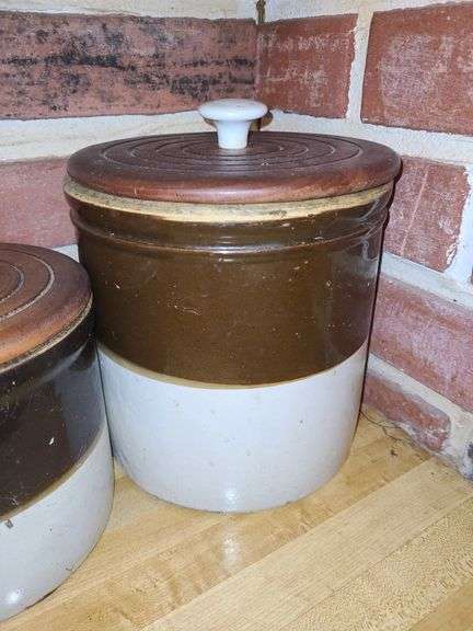 Two Tone Crock Canister Set