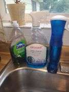 Large Assortment of Cleaning Supplies & Plasticware (Partials)