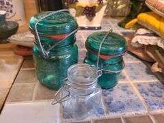 3 Glass Top Sealing Jars