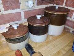 Two Tone Crock Canister Set