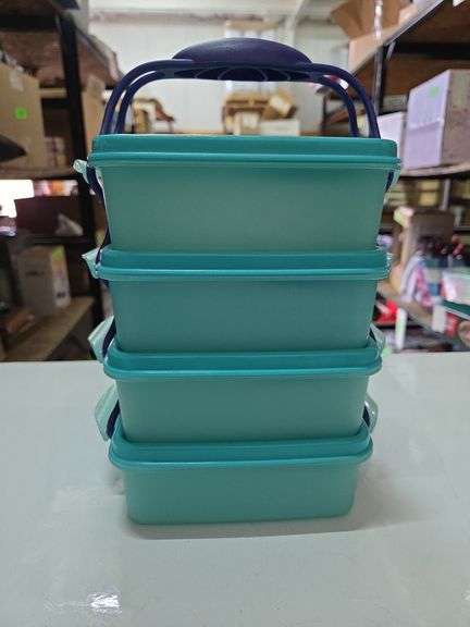 4 Pc Tupperware Containers W/ Carrier Handle - Baer Auctioneers ...