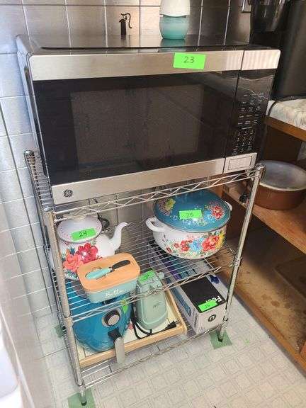 General Electric Microwave And Metal Stand