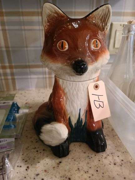 Fox Cookie Jar, Made By D. Whitmore, New Waterford, OH