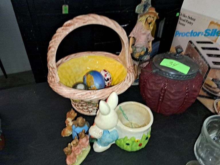 Easter Decor, Figurine, And Basket