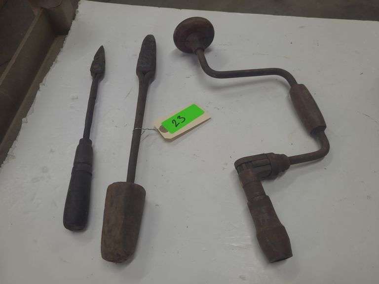 2 Vintage Tools And Hand Drill