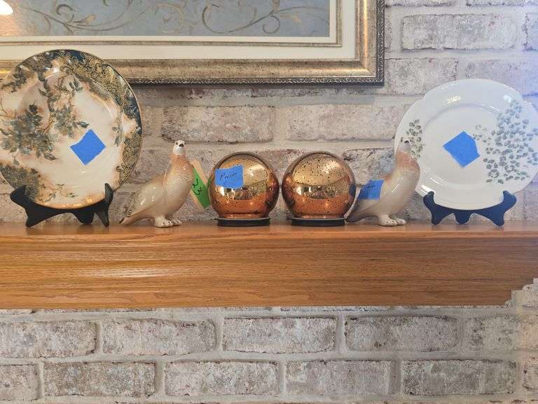 Lomonosov Russia Quail Bird Set, Plates, Decor