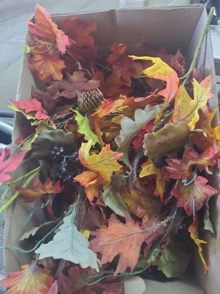 Box Of Fall Decor Leaves