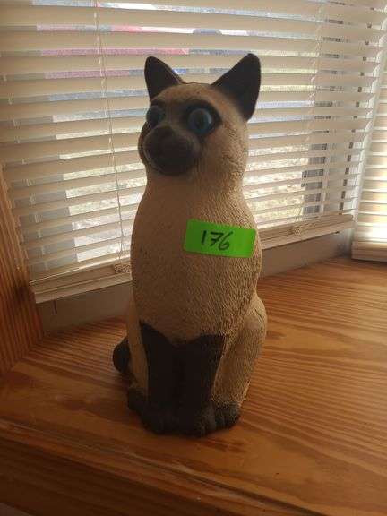 Plastic Siamese Cat Statue