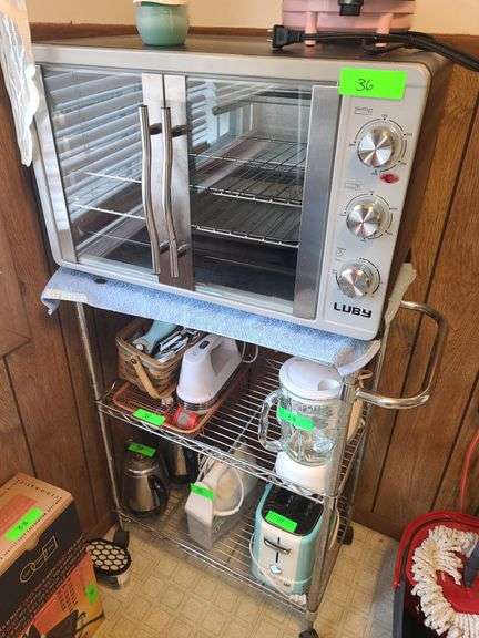 Luby Toaster Oven And Metal Cart