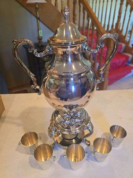Vintage Silverplate Coffee Pot Urn W Burner Footed Handles Ornate Approx.  20" Tall (24 Cups)