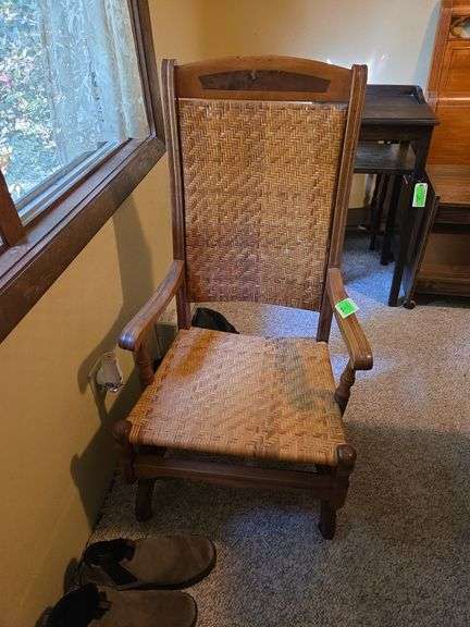 Antique Eastlake Style Platform Rocker w/ Cane Seats