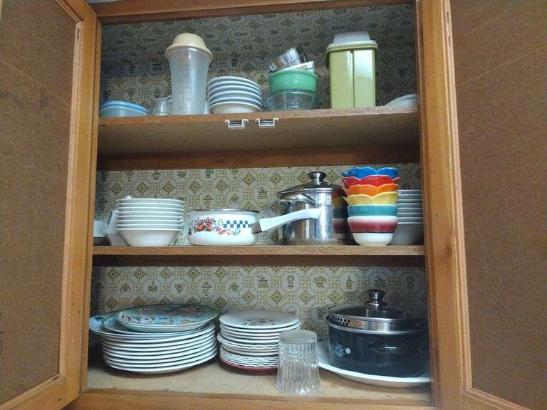 Contents Of Cabinet, Plates And Cups