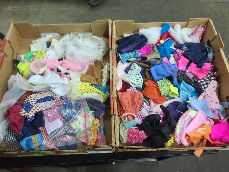 Two Boxes of Vintage Barbie Clothes