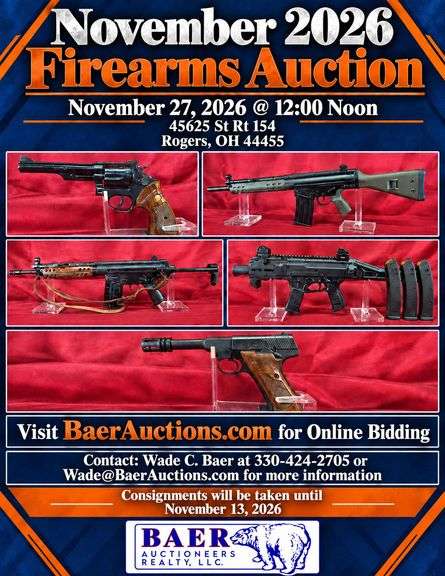 November 2026 Firearms Auction