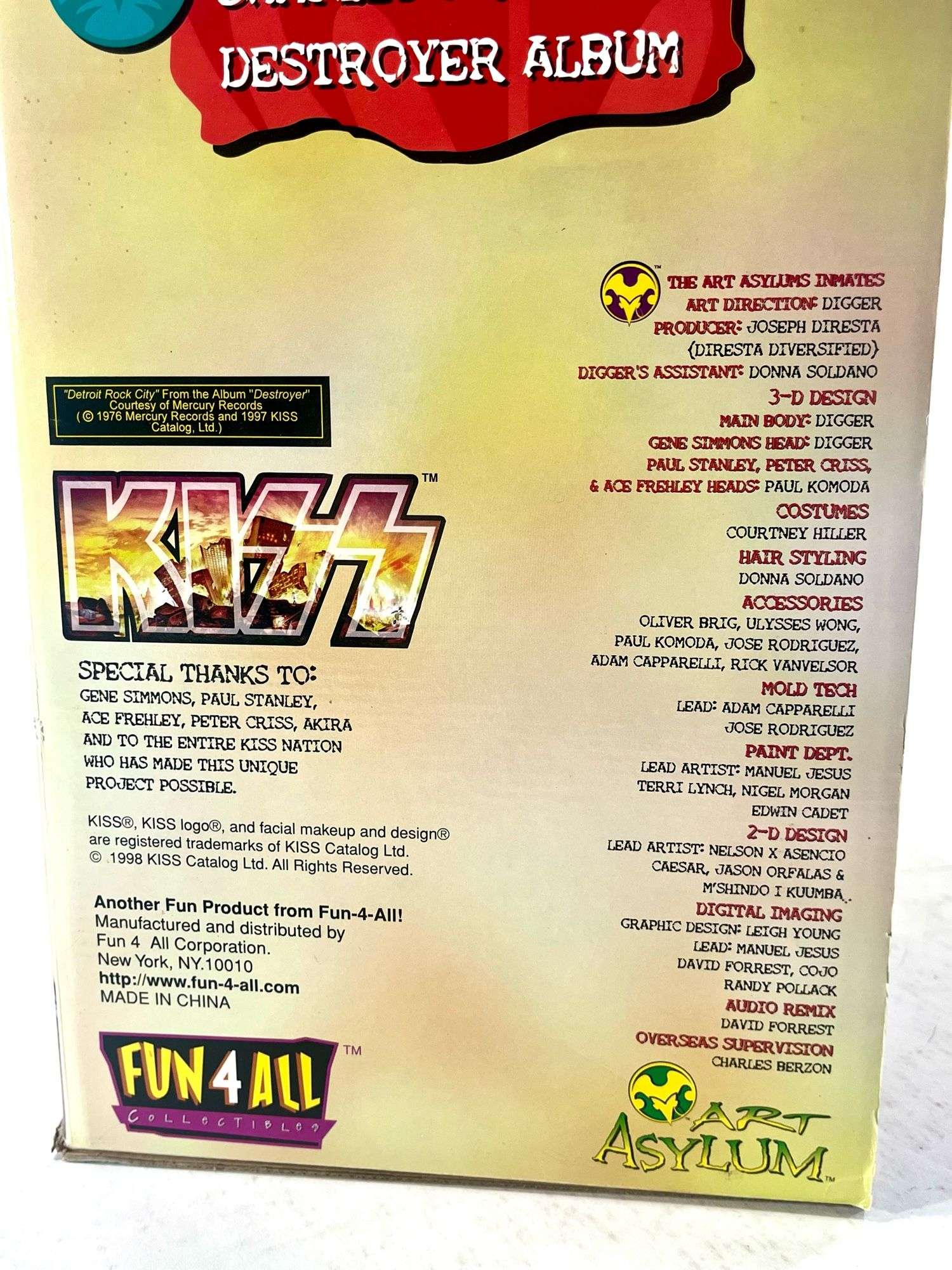 1998 Limited Edition KISS Destroyer Doll Paul Stanley - Black And