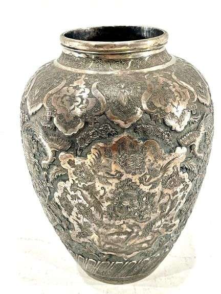 Antique Persian / Islamic Ottoman Silver Vase