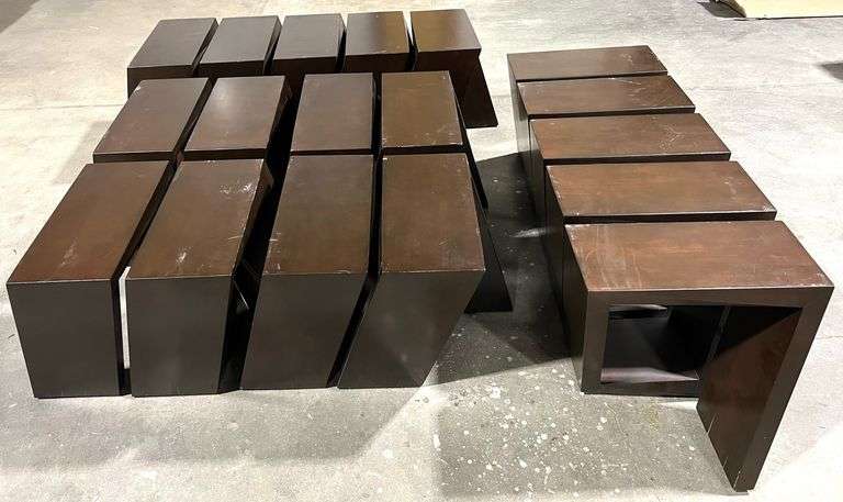 (6) Wooden Spiral Art Coffee Tables / Benches