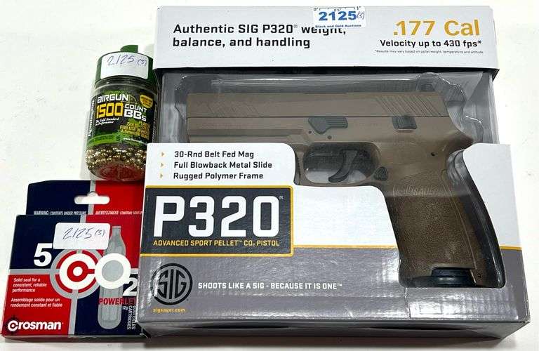 SIG SAUER P320 .177 Cal Advanced Sport Pellet Gun w/ CO2 Cartridges & BBs