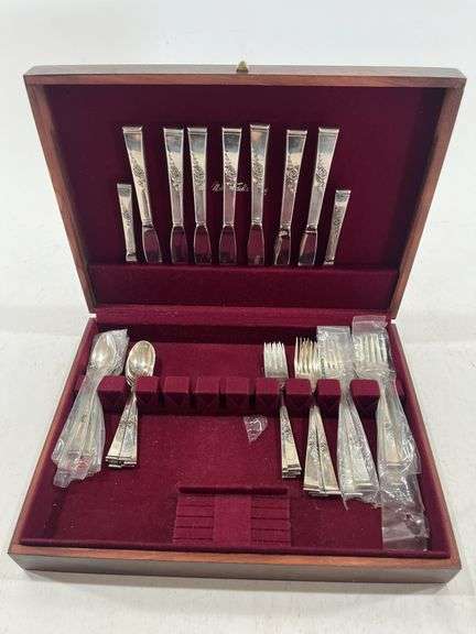 Set of Reed & Barton “Classic Rose” Sterling Silver Flatware w/ Case