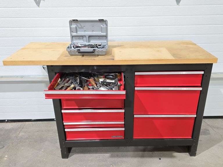 Craftsman 9-Drawer Work Bench & Contents