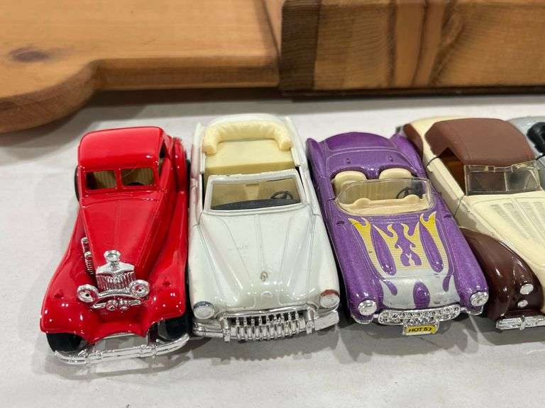 Handmade Wooden Truck Toy Display Shelf w/ Classic Car Toys