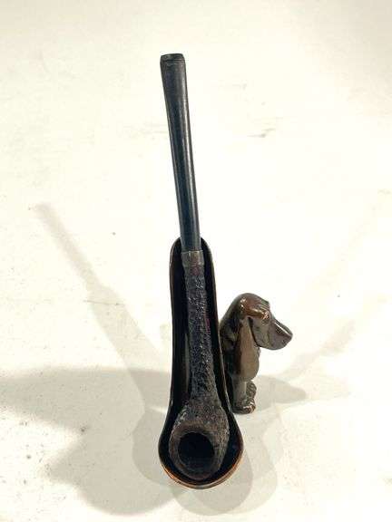 VTG Smoking Pipe & Basset Hound Pipe Stand