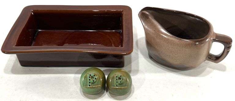 Vintage Frankoma Dish / Small Pitcher / Salt & Pepper Shakers