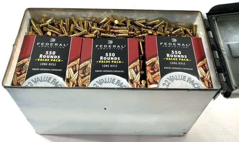 (3300) Boxed (1000 +/-) Loose Federal 22 ga Long Rifle Rounds - Black ...