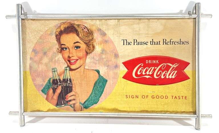 1950’s Cardboard Coca-Cola Framed Sign