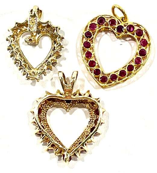 4.9 Grams 10K Gold Heart Pendants