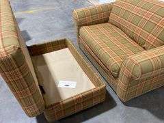 Nice and clean Klausner loveseat sleeper with ottoman
