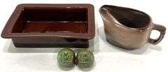Vintage Frankoma Dish / Small Pitcher / Salt & Pepper Shakers