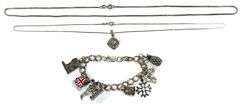 30.8 Grams Sterling Silver Necklaces & Charm Bracelet