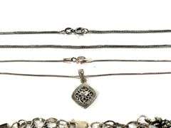 30.8 Grams Sterling Silver Necklaces & Charm Bracelet