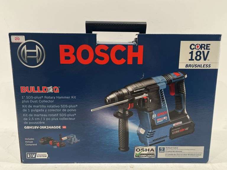 NEW Bosch 18V 1” Rotary Hammer Kit w/ Dust Collector