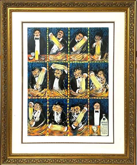 Guy Buffet Signed Ltd Ed Print No. 421/595 "Blue Martini"