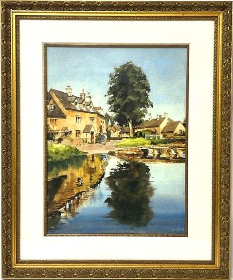 Vintage French Country Oil Painting Signed & No. 81/195