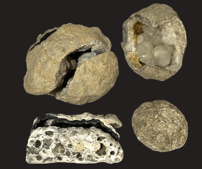 Geodes w/ Various Interesting Inclusions - Black And Gold Auctions
