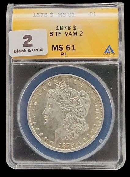 1878 8 T.F. Morgan Dollar, ANACS MS 61 PL