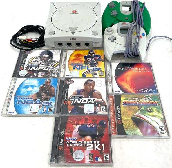 SEGA Dreamcast Game Console w/ (2) Contollers & (12) Video Game CD’s ...