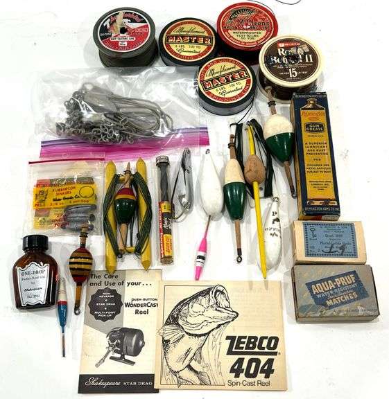 Vintage Fishing Supplies - Spinning Lines / Lures / Reel Oil / Hooks / Remington Gun Release
