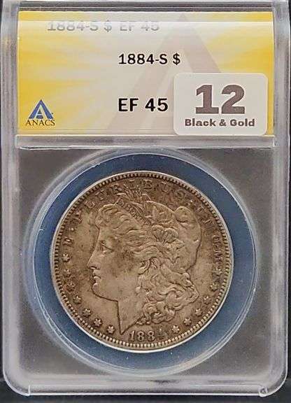 Scarce 1884-S Morgan Dollar, ANACS EF 45
