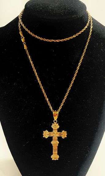 13.77 Grams 10K Cross Necklace