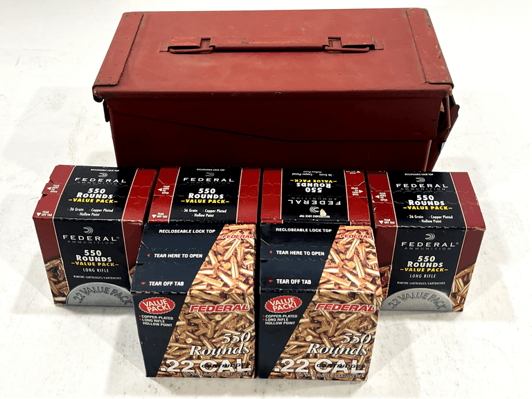 (3,300) Rounds .22 Long Rifle Federal Ammo & Ammo Can