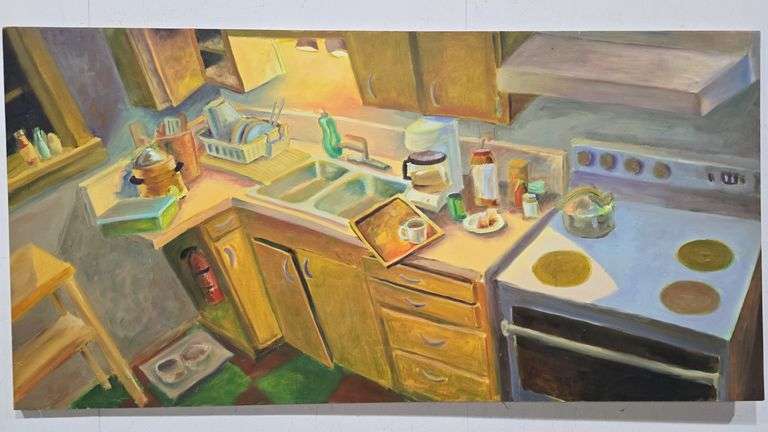 In the Kitchen Dennis Murphy Original Painting on 8Ft. Plywood