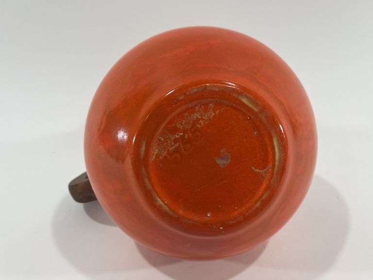 VTG Orange Glaze Red Wing Pottery Water Pitcher
