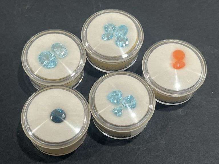 Mixed Cut Gemstones: Blue & Orange