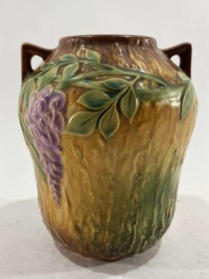 VTG Roseville Golden Wisteria Pottery Vase